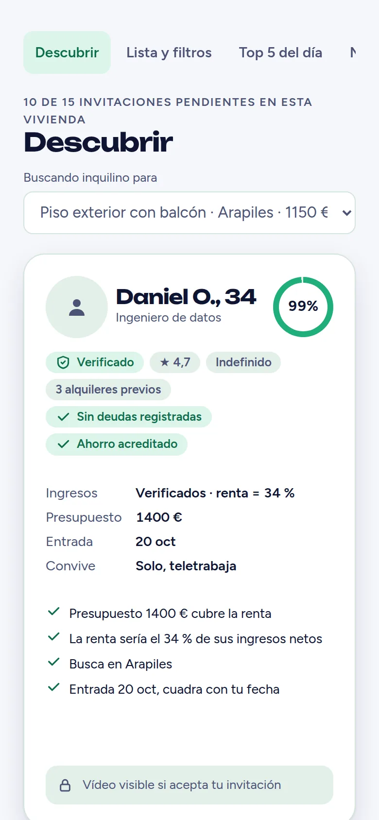 Lo que ve el propietario